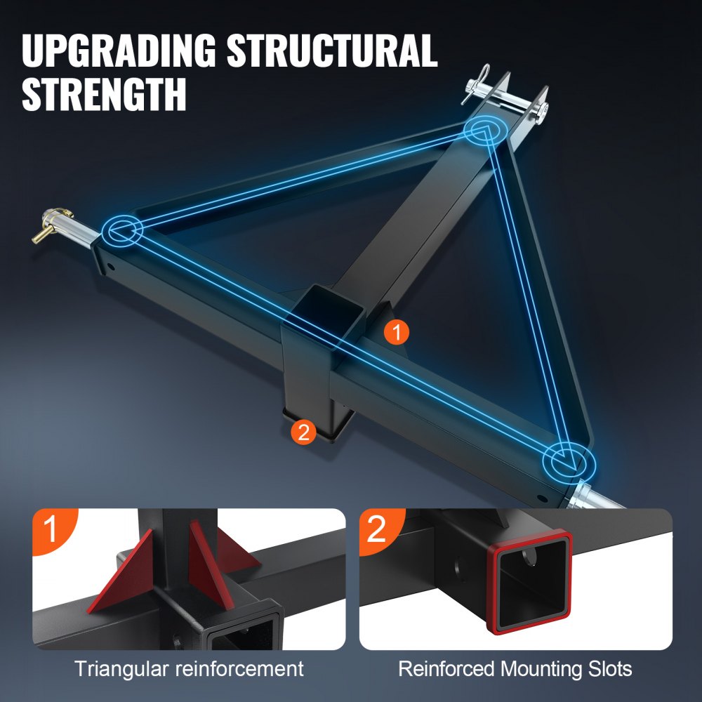 WBS001 - Versatile 3-Point Hitch Receiver for Tractors, Lightweight & Durable