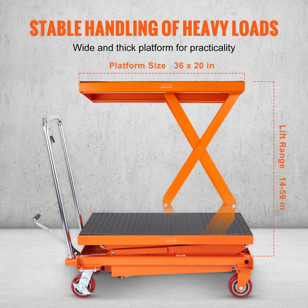 TFD35 - 59" VEVOR Hydraulic Lift Table Cart with 770lbs Capacity