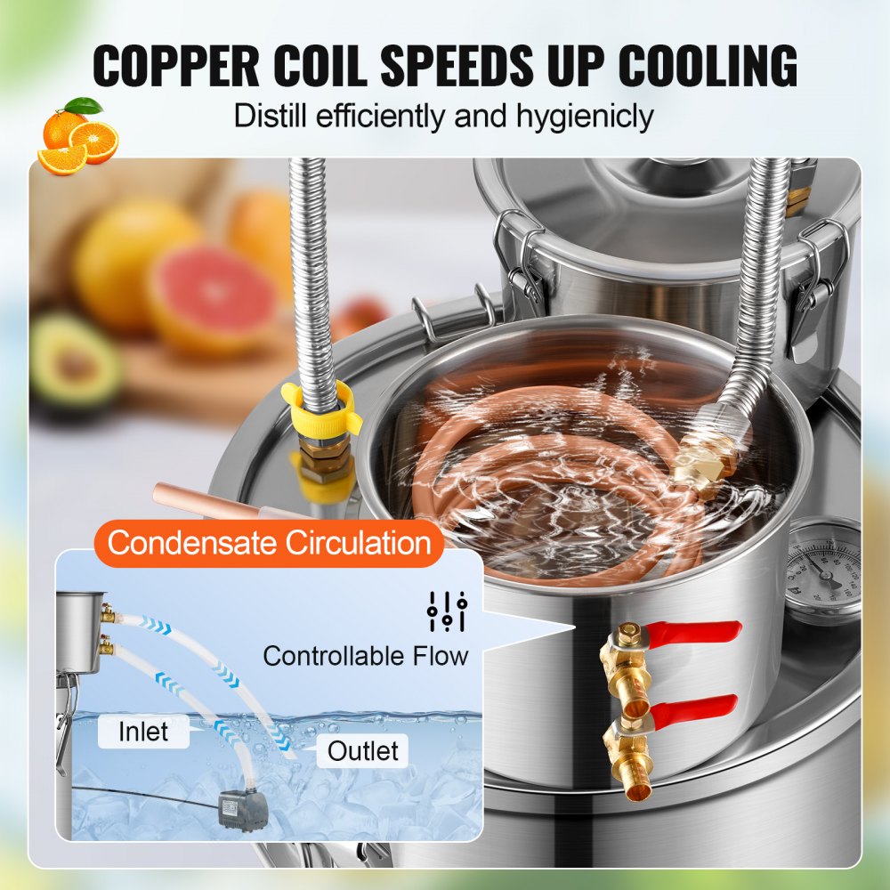 DTDB-10L-U - 3Gal Stainless Steel Distiller Kit with Thumper Keg & Pump