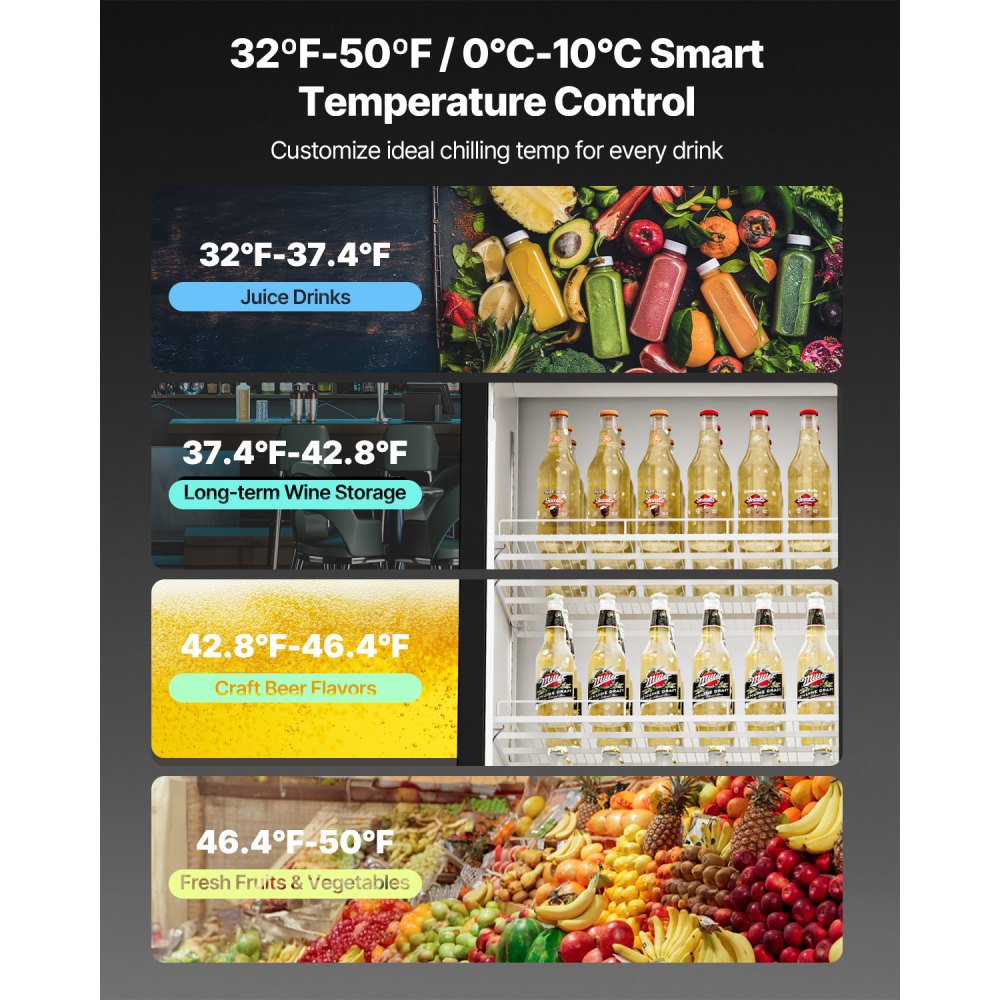 SC-1060FA - 36.27 cu.ft Glass Door Beverage Fridge with LED & Adjustable Shelves