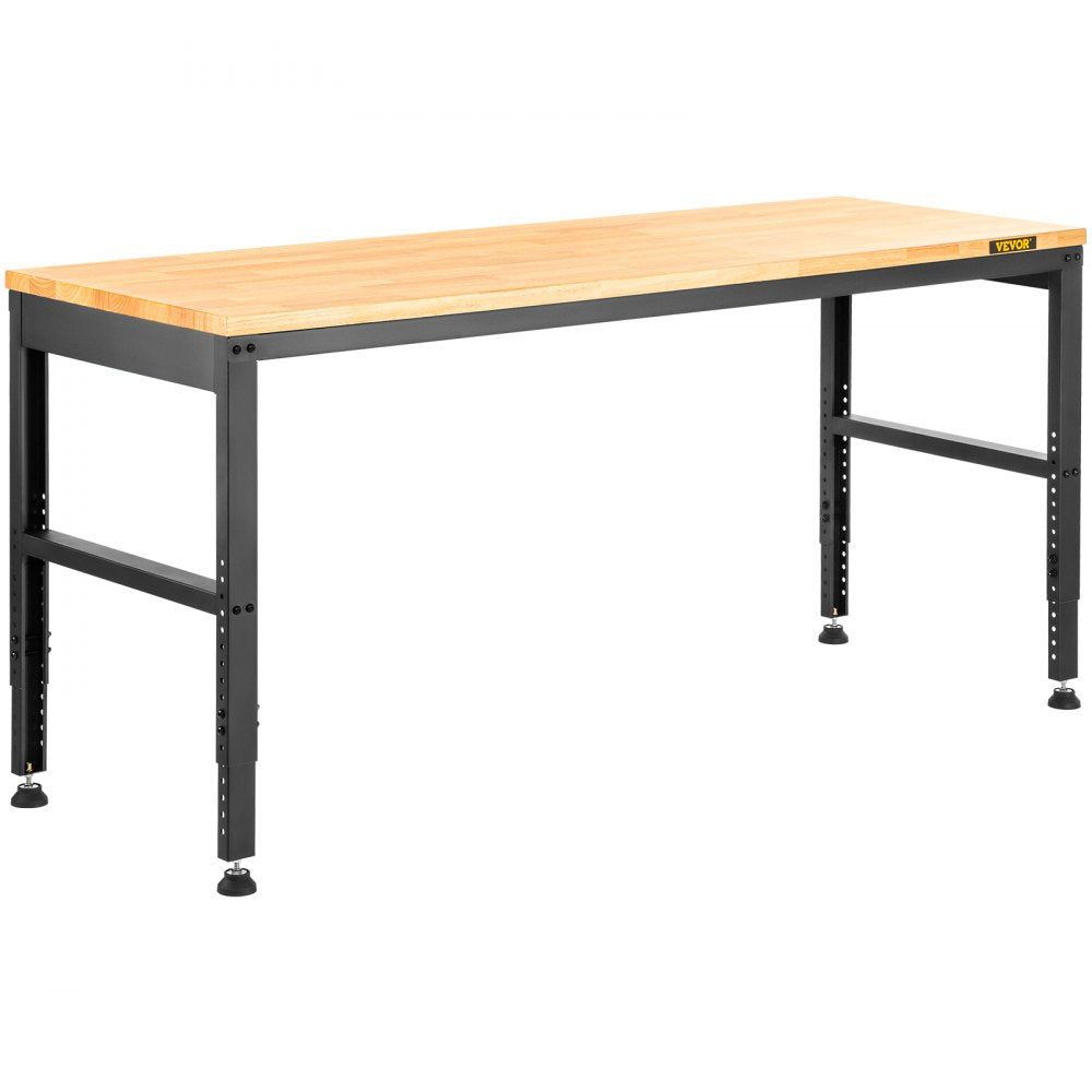 M6120 - Adjustable 61" Workbench with Heavy-Duty Hardwood Top & Power Outlets
