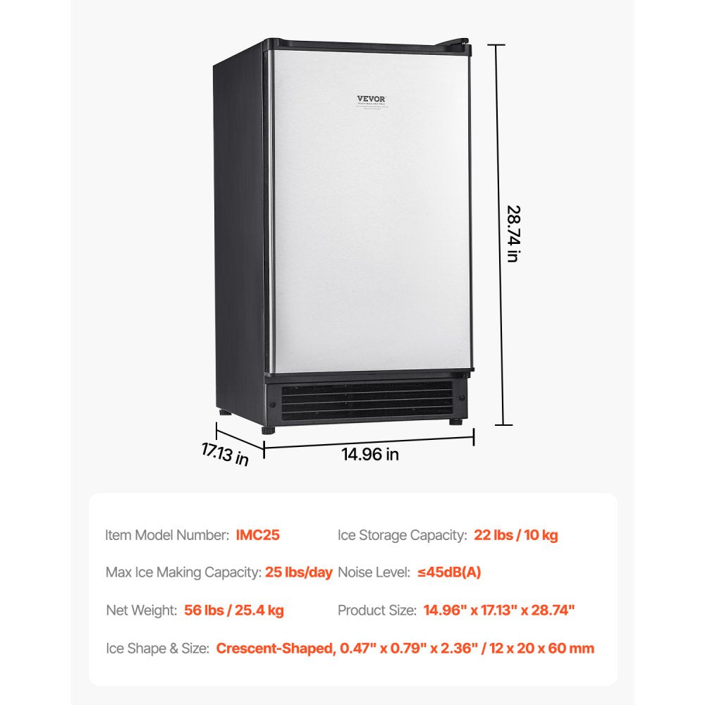 IMC25 - Built-in Ice Maker Produces 25 lbs of Crescent Ice Daily