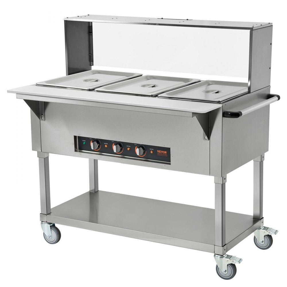 MDC-3C - 3-Pan Stainless Steel Food Warmer for Events, 20.6QT Capacity