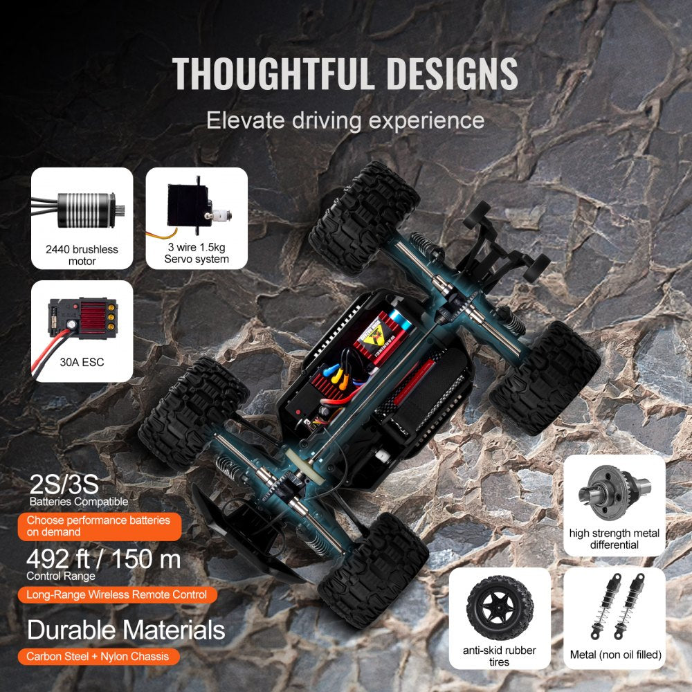 002E - 1:14 Scale 4WD RC Off-Road Truck with 30,000 RPM Motor