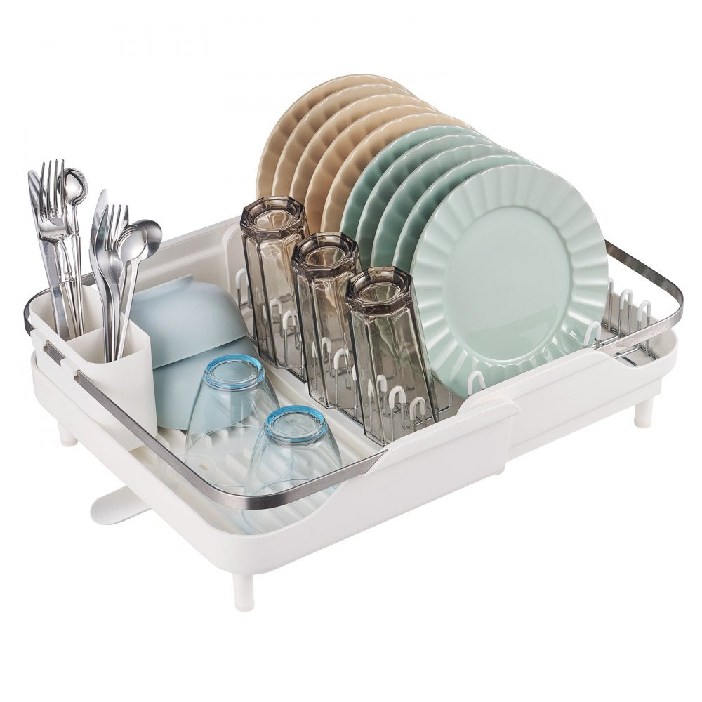 WK810171-3 - Expandable 18.5" VEVOR Stainless Steel Dish Rack with Rotatable Drainboard