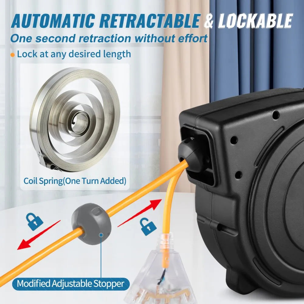 CR123OW45FT - 45FT Durable Extension Reel for Home & Professional Use