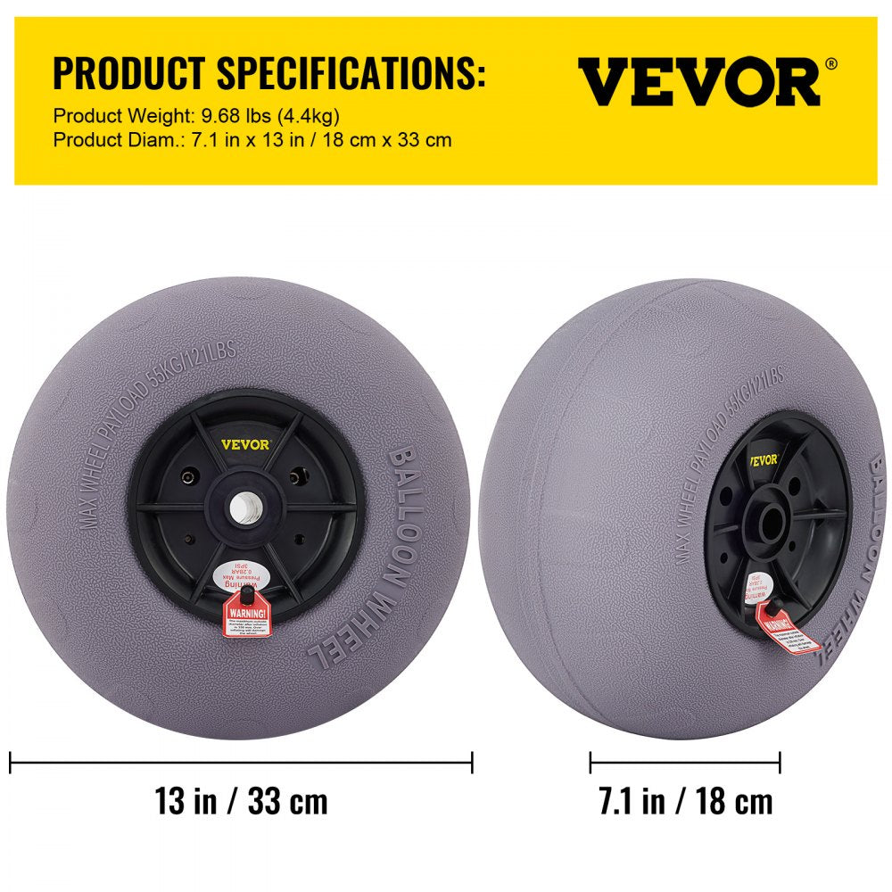 010470951303 - 13" TPU Beach Wheels for Easy Terrain Navigation