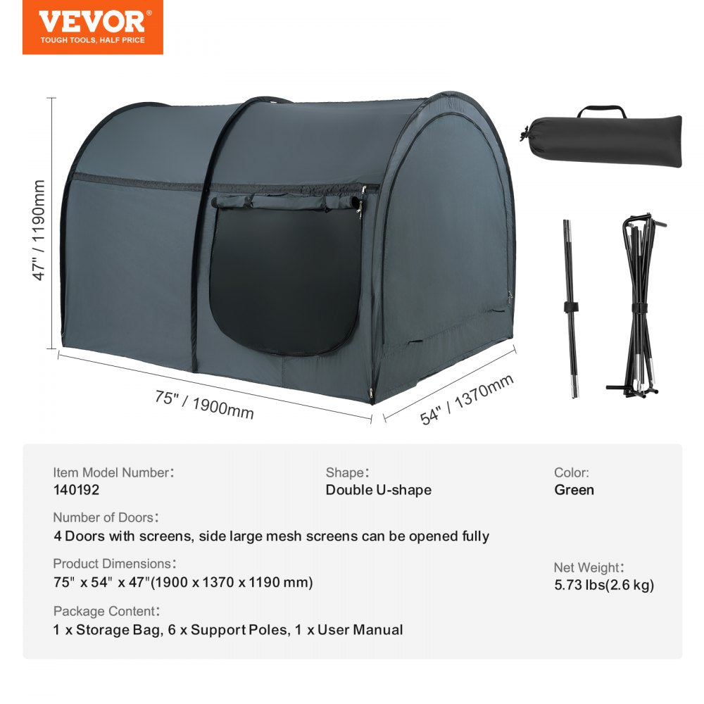 140192 - 75" x 54" Private Bed Tent with Mesh Entrances