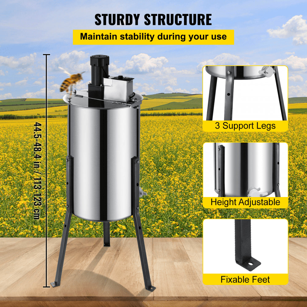 010952721796 - 3-Frame Electric Honey Extractor with Adjustable Speed