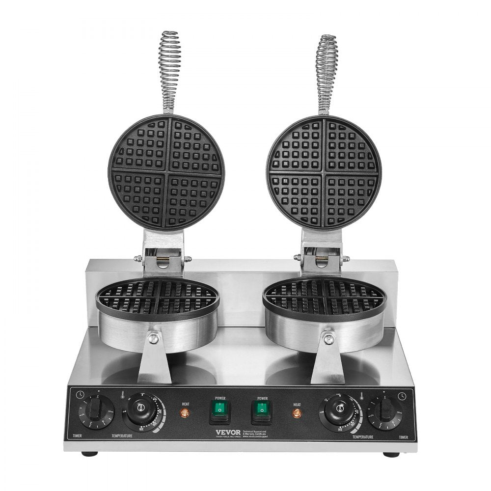 HT-2 - Professional Stainless Steel Waffle Maker with Timer&Temperature Control