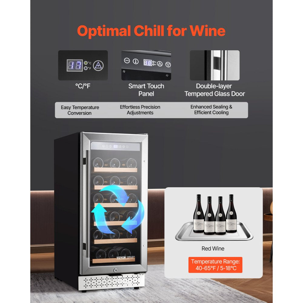 YC-100A - 28-Bottle Built-In Wine Cooler with Digital Temp Control