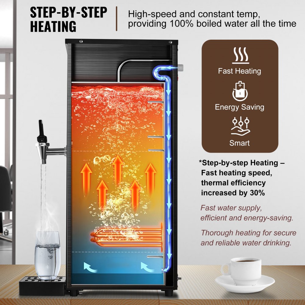 KW-20SA - 20L Stainless Steel Hot Water Dispenser with LED Display