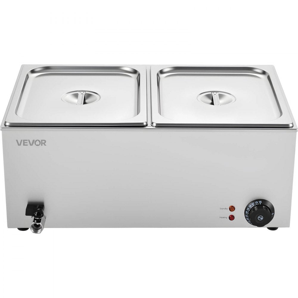 M-112 - 3-Pan Stainless Steel Food Warmer, 17QT with Dry-Burn Protection
