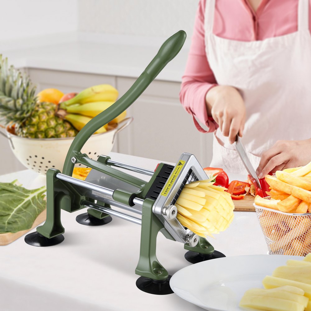 LD02 - Ergonomic Stainless Steel French Fry Cutter with Suction Feet