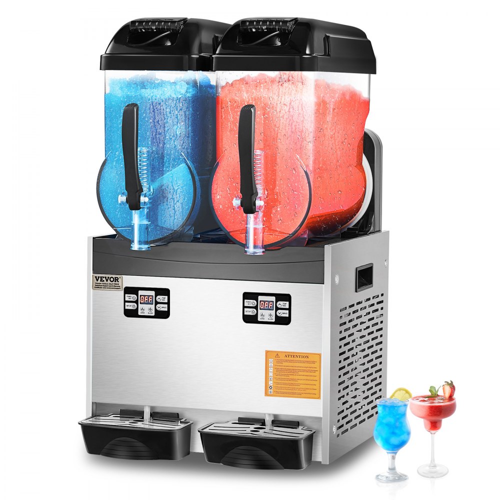 XRJ12LX2 - Dual 12L Stainless Steel Slushy Machine for Margaritas & More