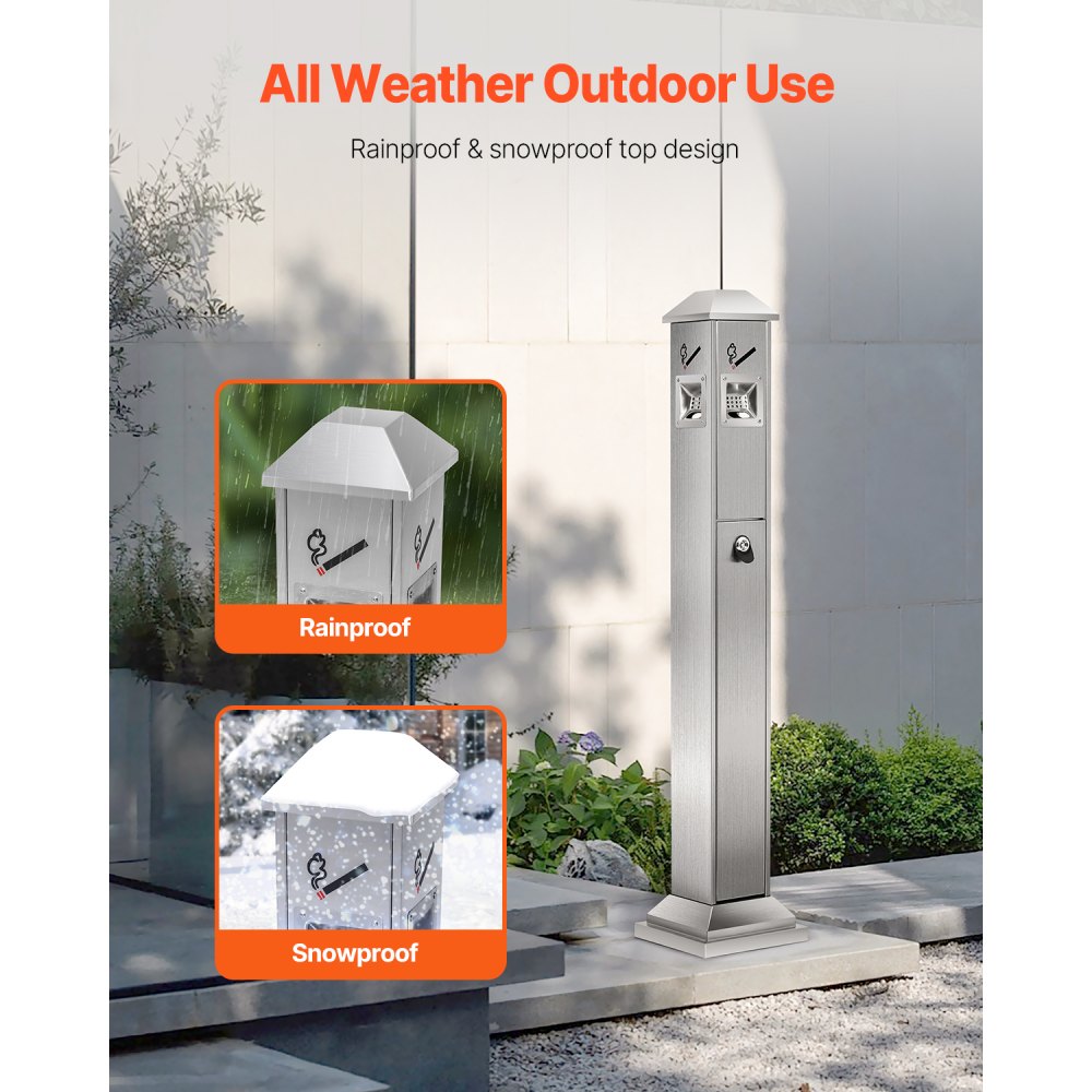 YD-27A - Durable Stainless Steel Outdoor Ashtray for Easy Cigarette Disposal
