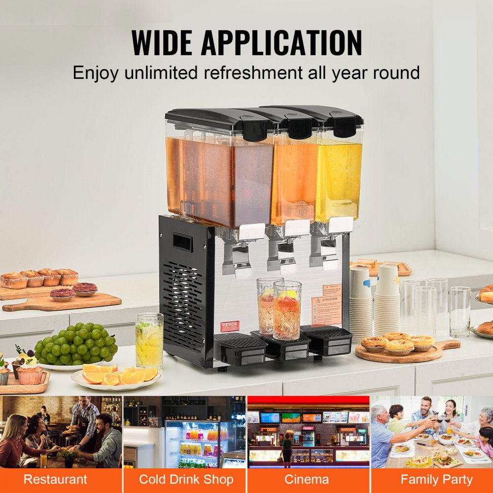 LYJ10LX3 - 3-Tank 10L Juice Dispenser with 360° Stirring Design