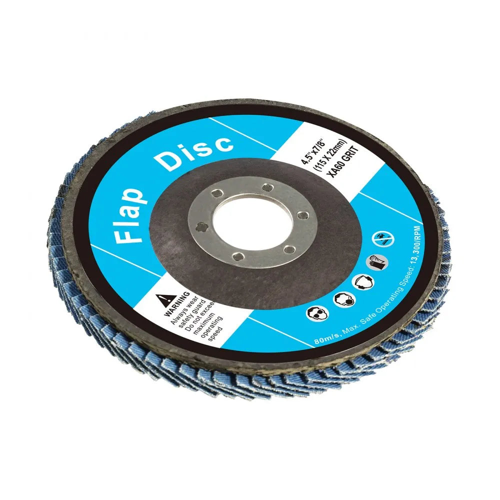 T29-60 - 4.5" Zirconia Flap Discs, 60 Grit, 10 Pack for Angle Grinder