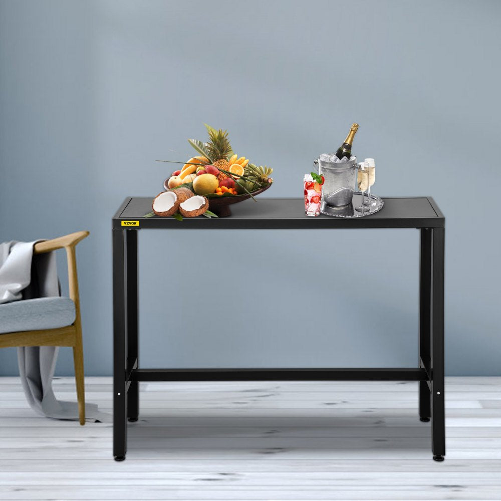 SS-YJH-00016 - 46.5" Black Outdoor Bar Table with Adjustable Feet