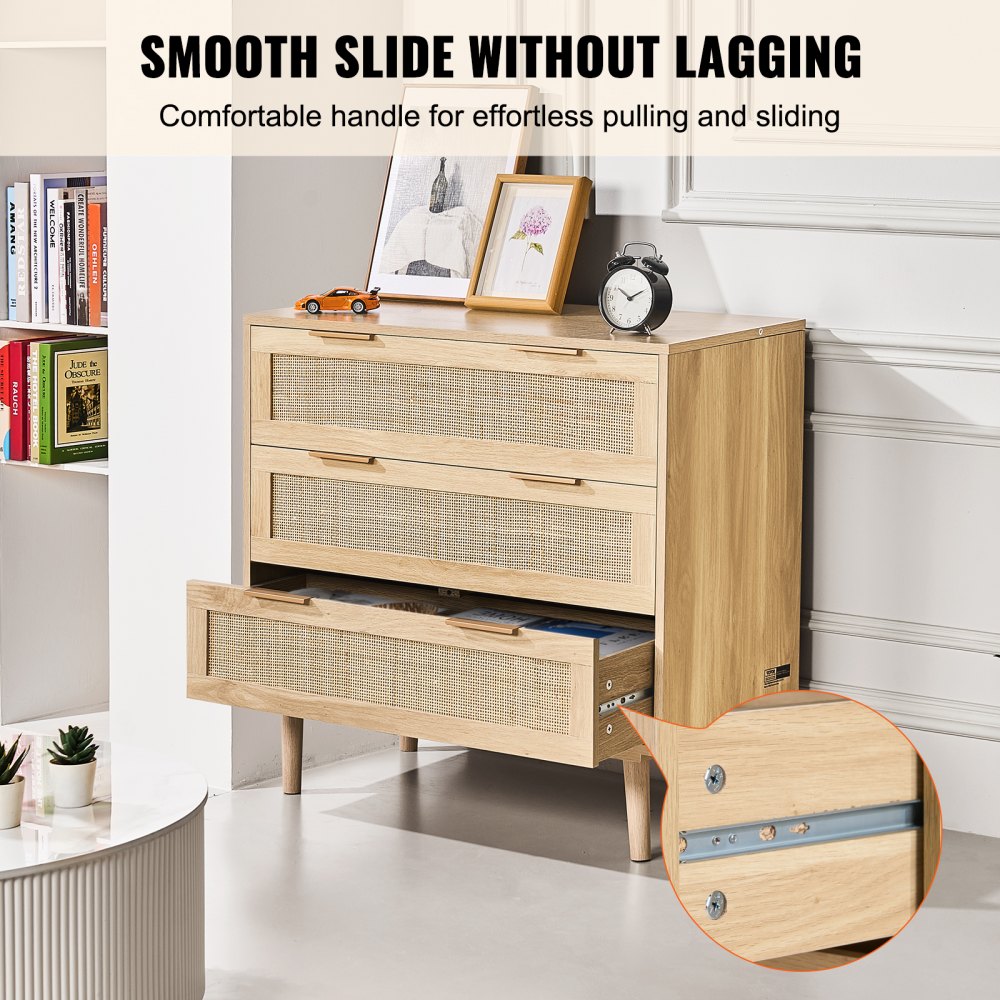 SR191525-ND - Elegant Rattan Dresser with Anti-Tip Design and Sturdy Build