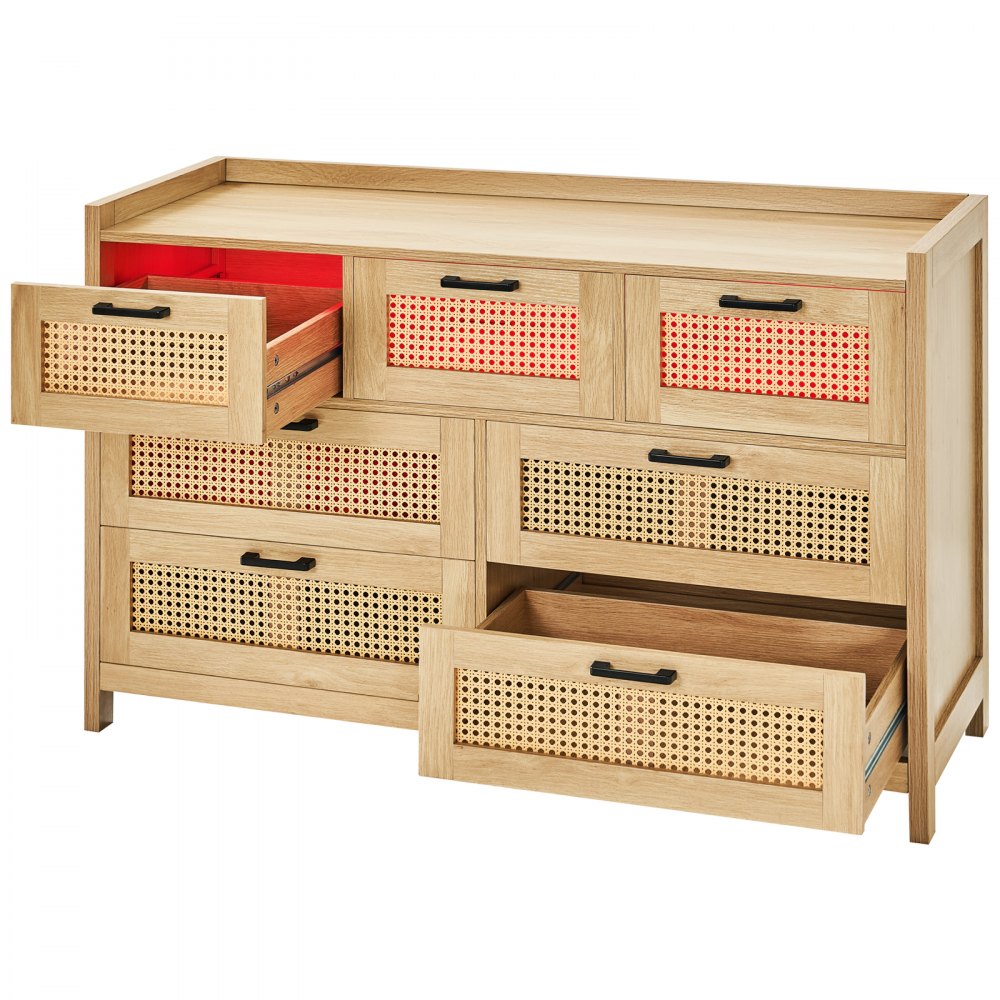 SR247181 - 7-Drawer Rattan Dresser for Stylish Organization