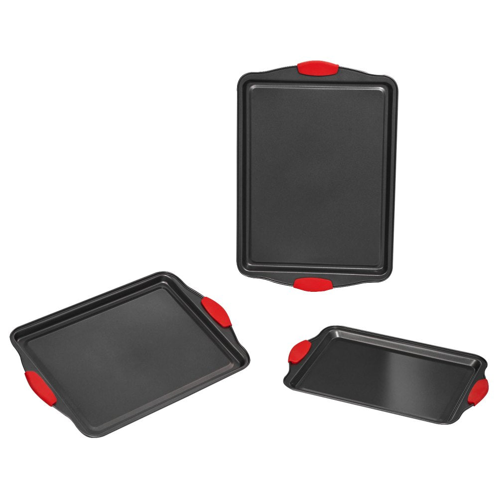 Q4221 - 3-Piece Non-Stick Carbon Steel Baking Pan Set for All Uses