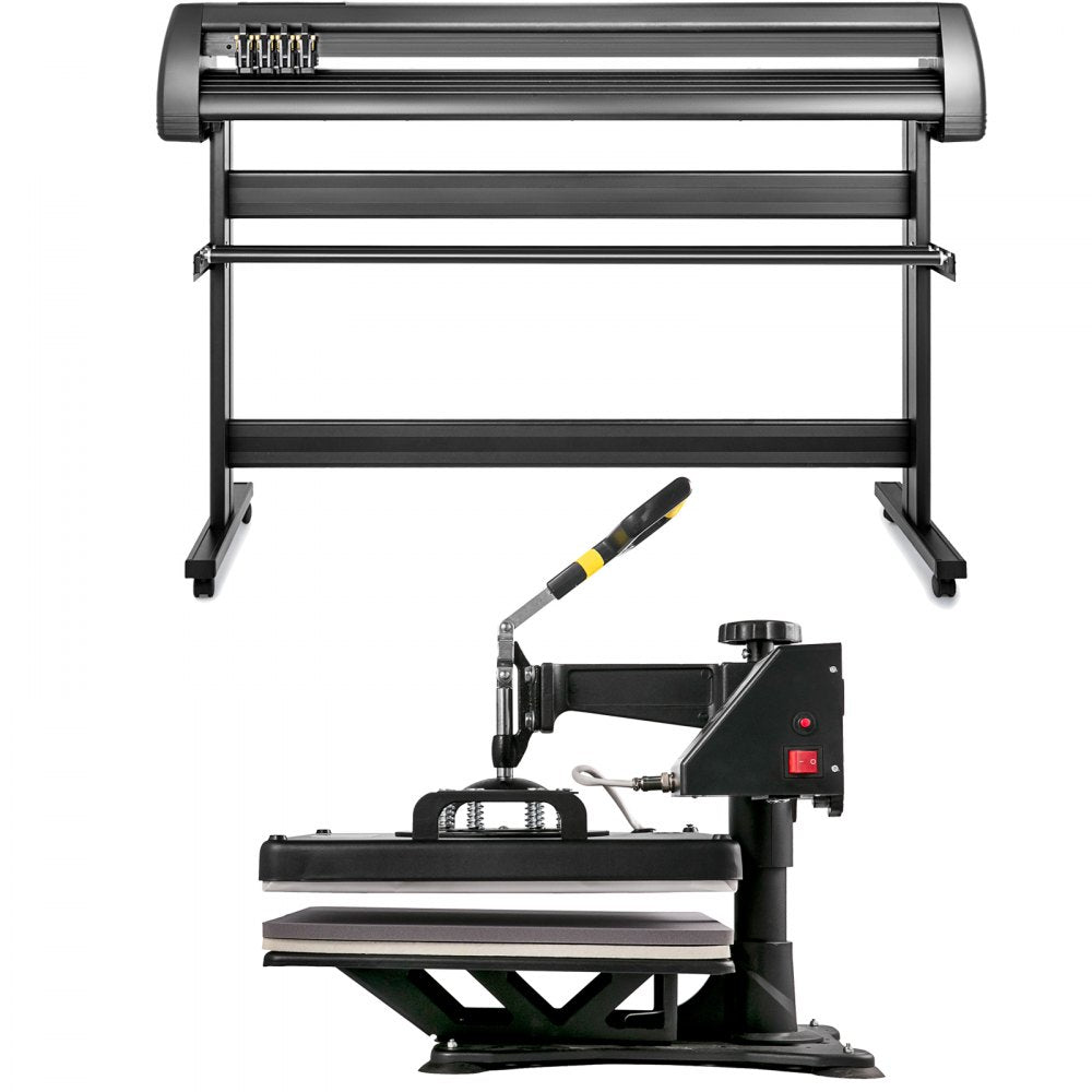 15" x 15" Heat Press & 53" Vinyl Cutter - Professional Printing & Cutting Kit