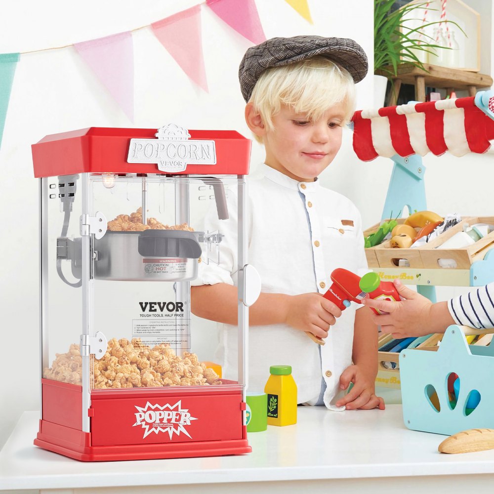 6077 - 4 oz LED Popcorn Popper Machine for Movie Nights