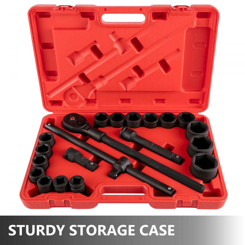 010730444868 - 6-Point Impact Socket Set in Heavy-Duty Case