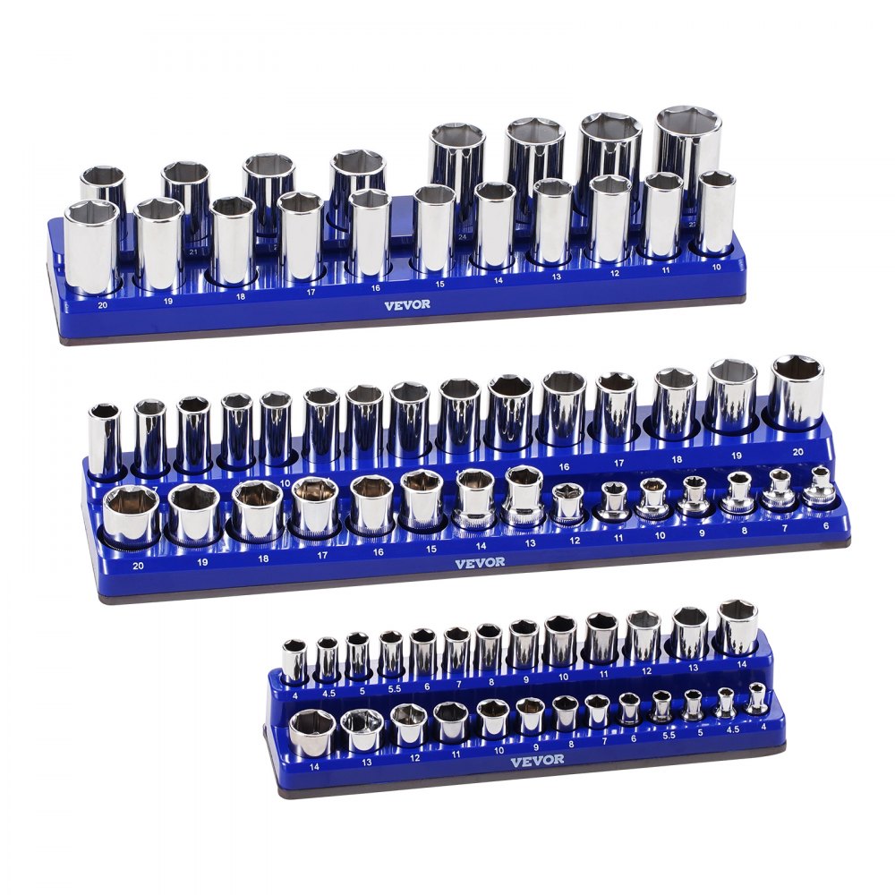 QJ7333-3pc Metric - Durable Magnetic Socket Organizer for 75 Tools