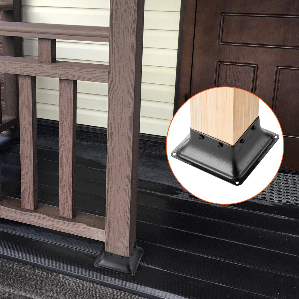 TTLZ-4in-4 - Durable 6x6 Inch Carbon Steel 4x4 Post Bases, 4 Pcs
