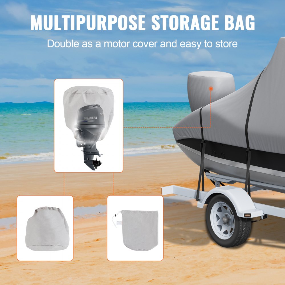 SXYT-TOPCZ24-26 - Durable 600D Waterproof T-Top Boat Cover for 24'-26' Boats
