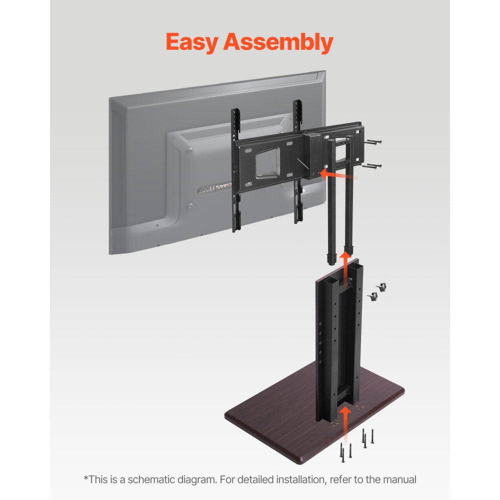 FS26 - Durable Steel TV Stand for 32-70" Screens & Easy Mobility