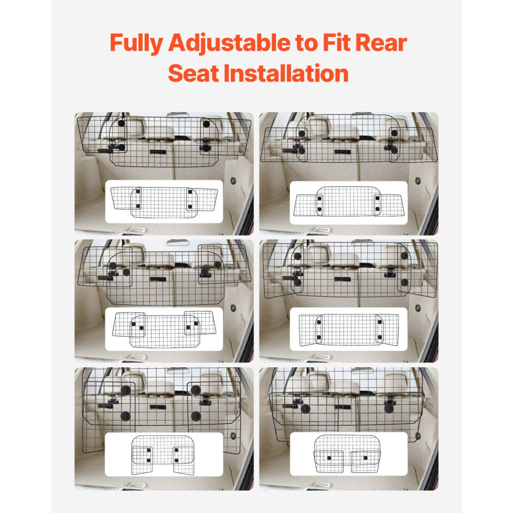 SZJJZW01X - Adjustable Steel Dog Car Barrier for Safe Travel 35.4"-60.6"