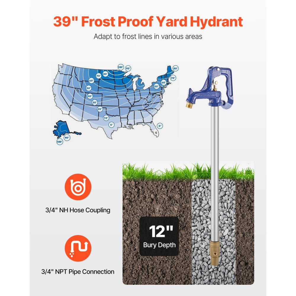 YH6-1 - 3.25FT Frost-Proof Yard Hydrant with Dual-Valve System