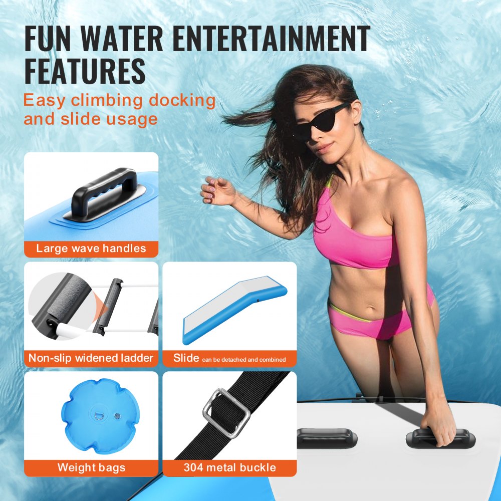 ZT10FTBWHD-US/EU/AU - 10ft VEVOR Inflatable Water Bouncer and Slide