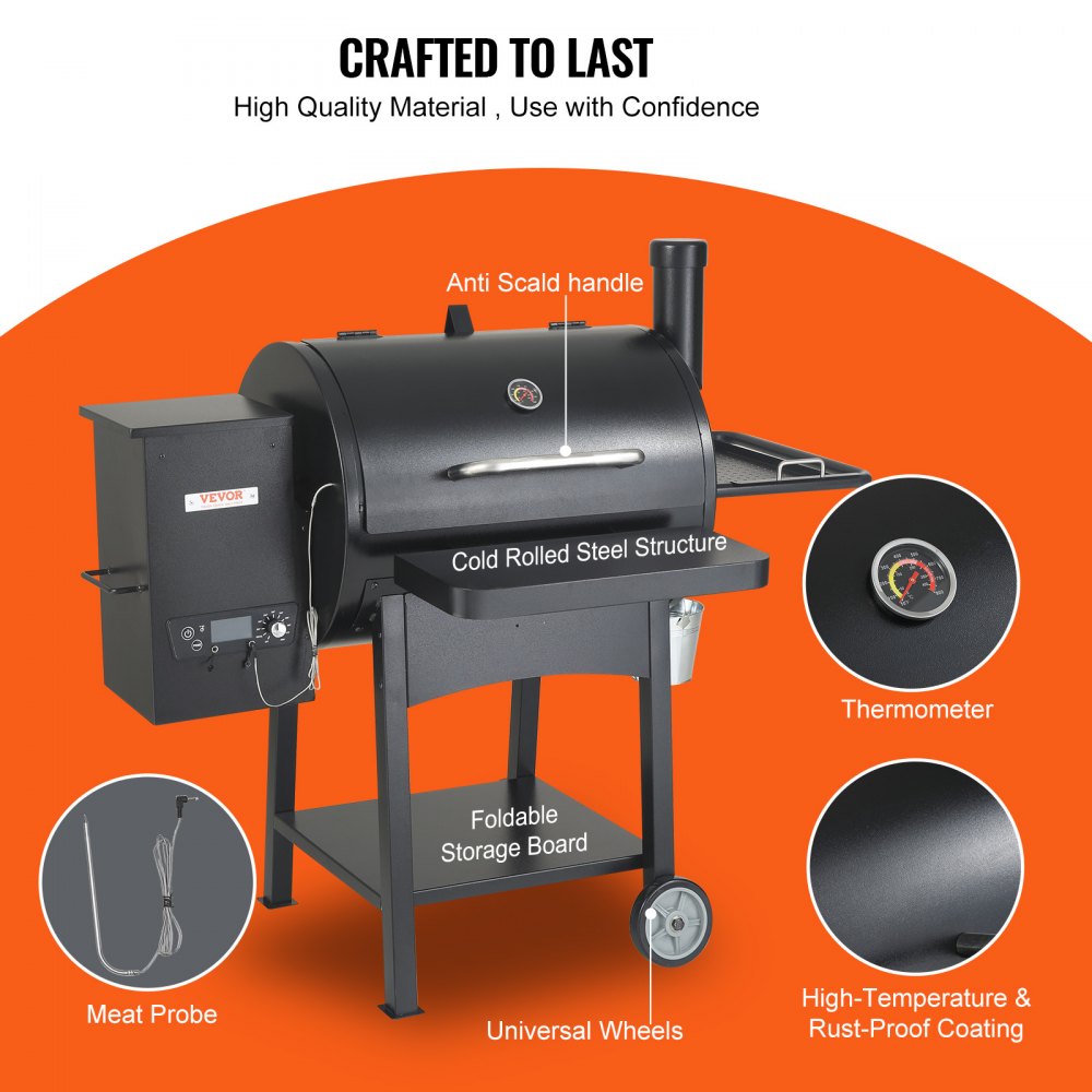 07900002 - 580 sq in Heavy-Duty Charcoal Grill for Outdoor Cooking
