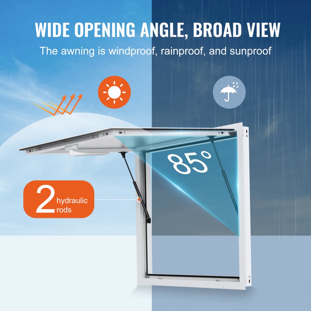 dpptfwck36L*36W - 36" x 36" Aluminum Concession Serving Window with Awning