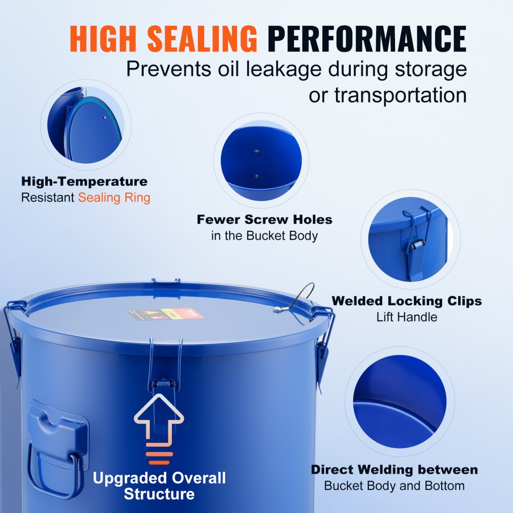 GLB-10GAL - Durable 10-Gallon Fryer Grease Bucket for Hot Oil Filtering