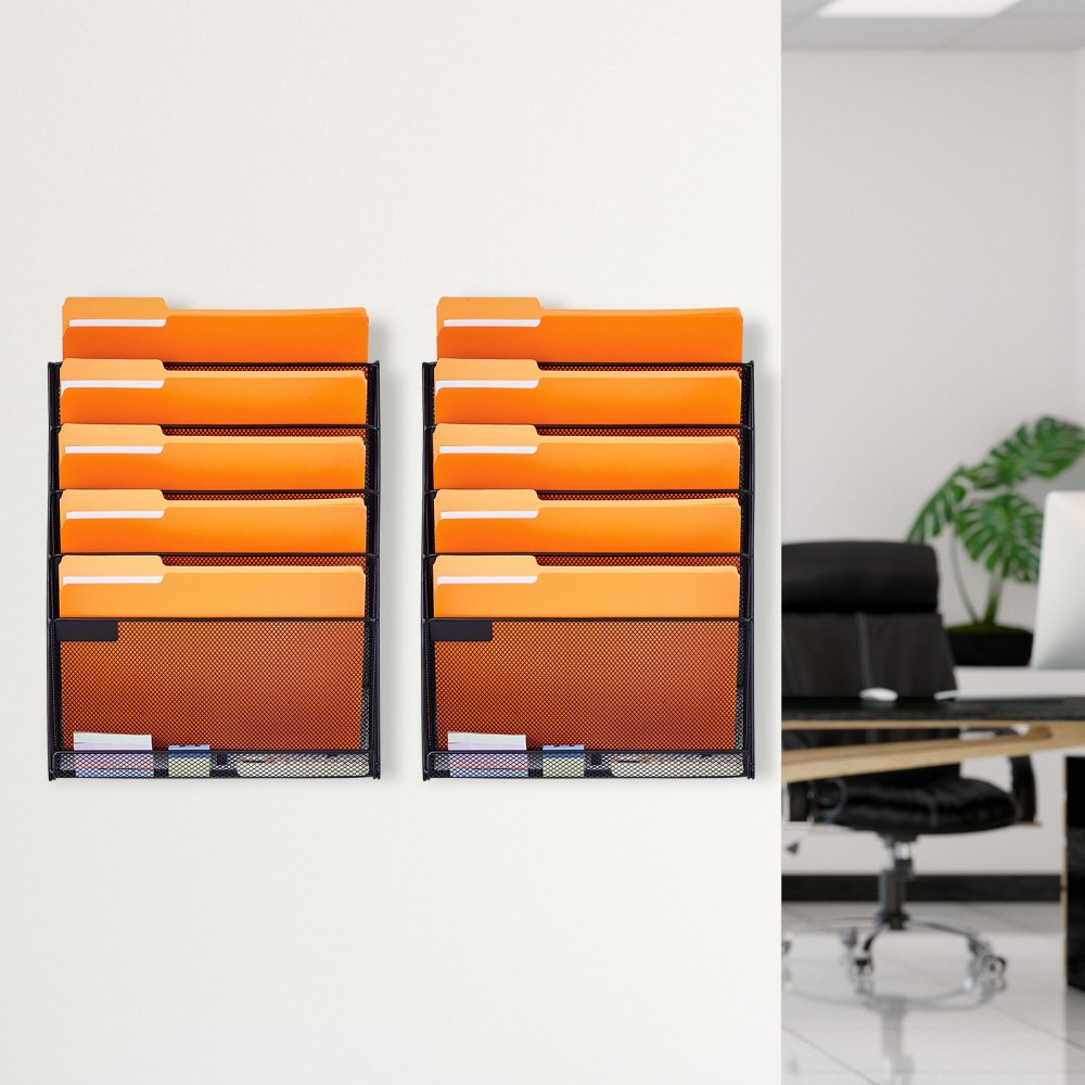 JLW018 - Space-Saving Mesh Wall File Organizer with 6 Pockets