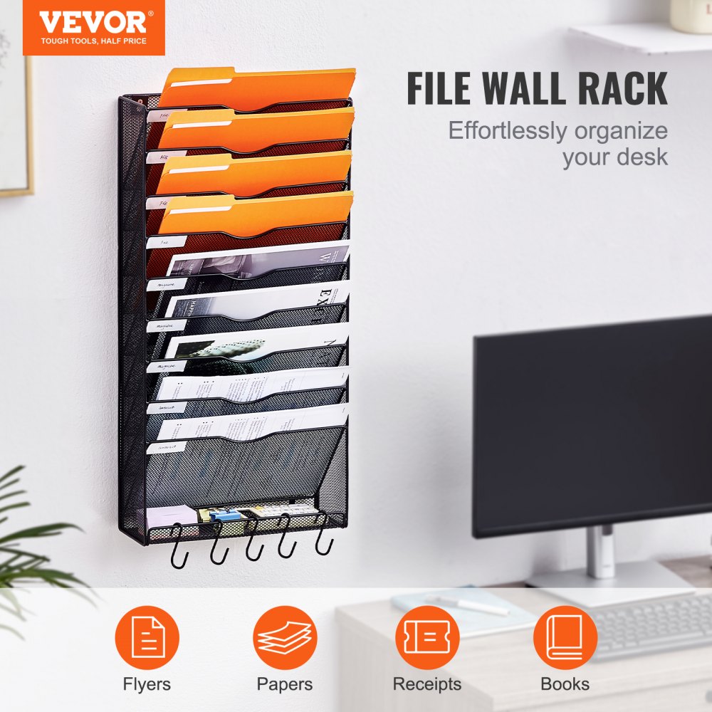 JLW019 - Multi-Tier Wall File Organizer for Stylish Office Storage