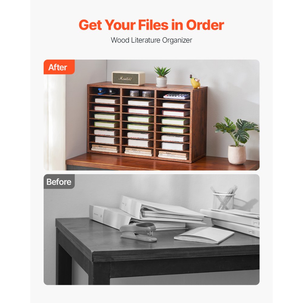 HZFC007 - 24-Compartment Desk Organizer, 10" x 11" for Clutter-Free Space