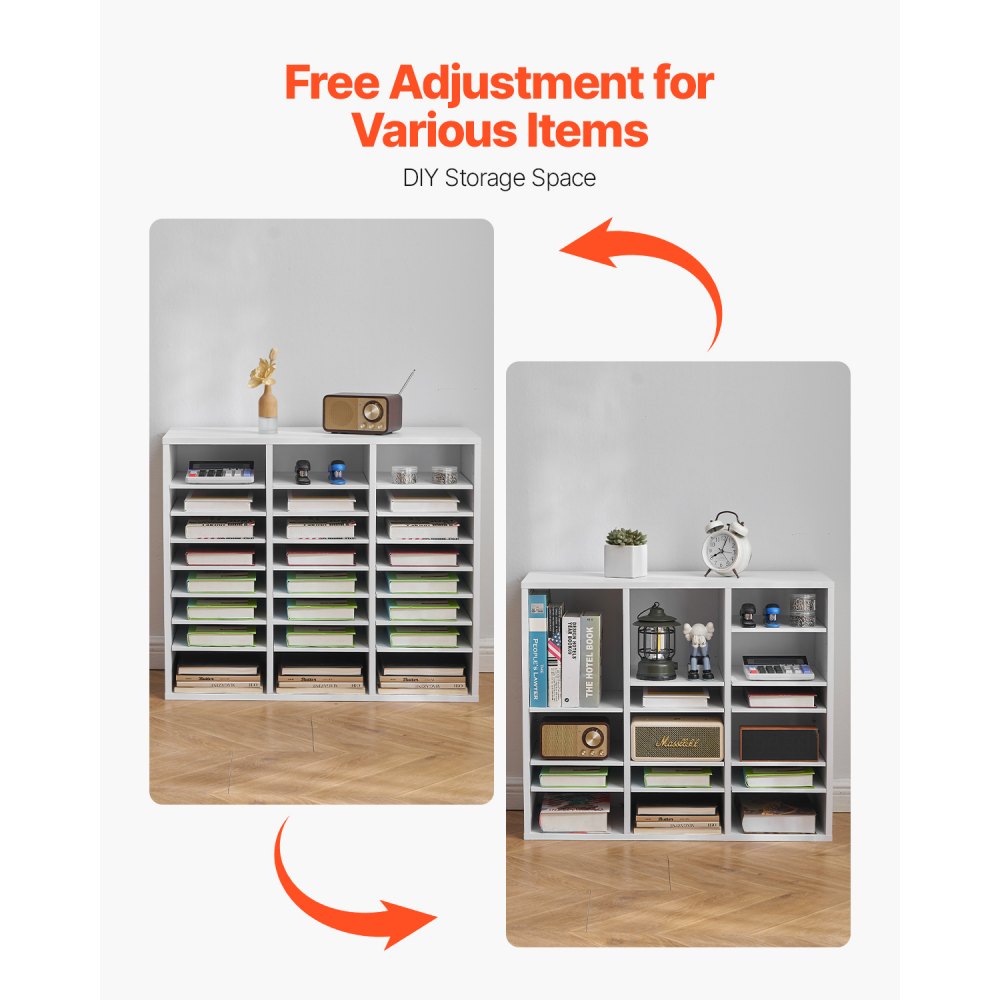 KLFC-17 - 24-Compartment Literature Organizer, 29" Wooden Storage Solution
