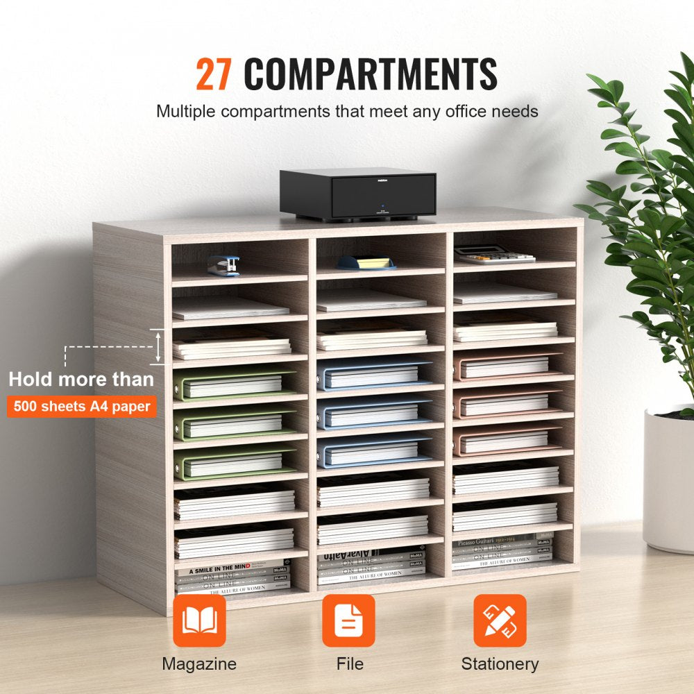 KLFC-13 - 27-Compartment MDF Organizer for Documents & Comics