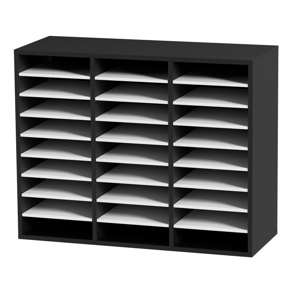 KLFC-12 - Versatile 27-Compartment MDF Literature Organizer with Adjustable Shelves