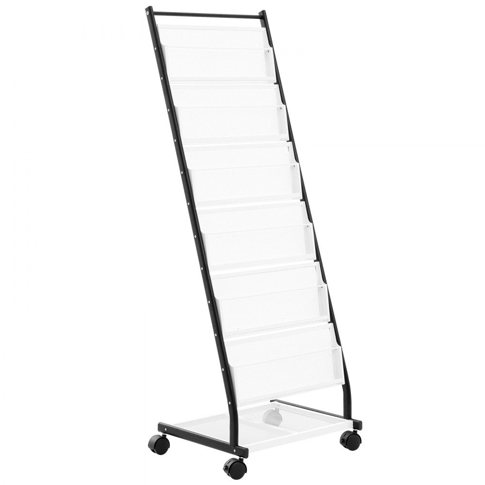 HS-Z18 - 6-Tier Acrylic Brochure Display Rack with Adjustable Dividers