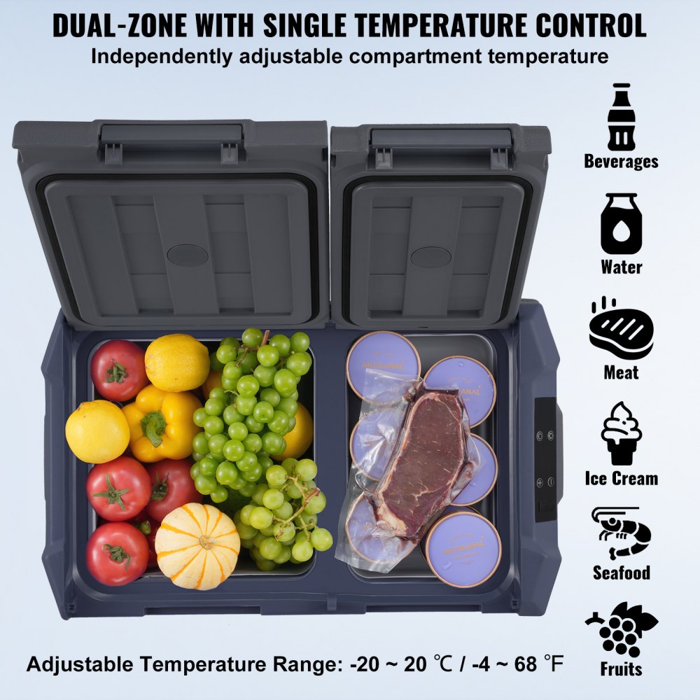 NLD35 - 25L Dual Compartment Car Refrigerator with Bluetooth Control