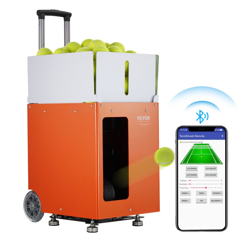 TS-06M - VEVOR Tennis Ball Machine with Bluetooth, 110 km/h, 100 Balls