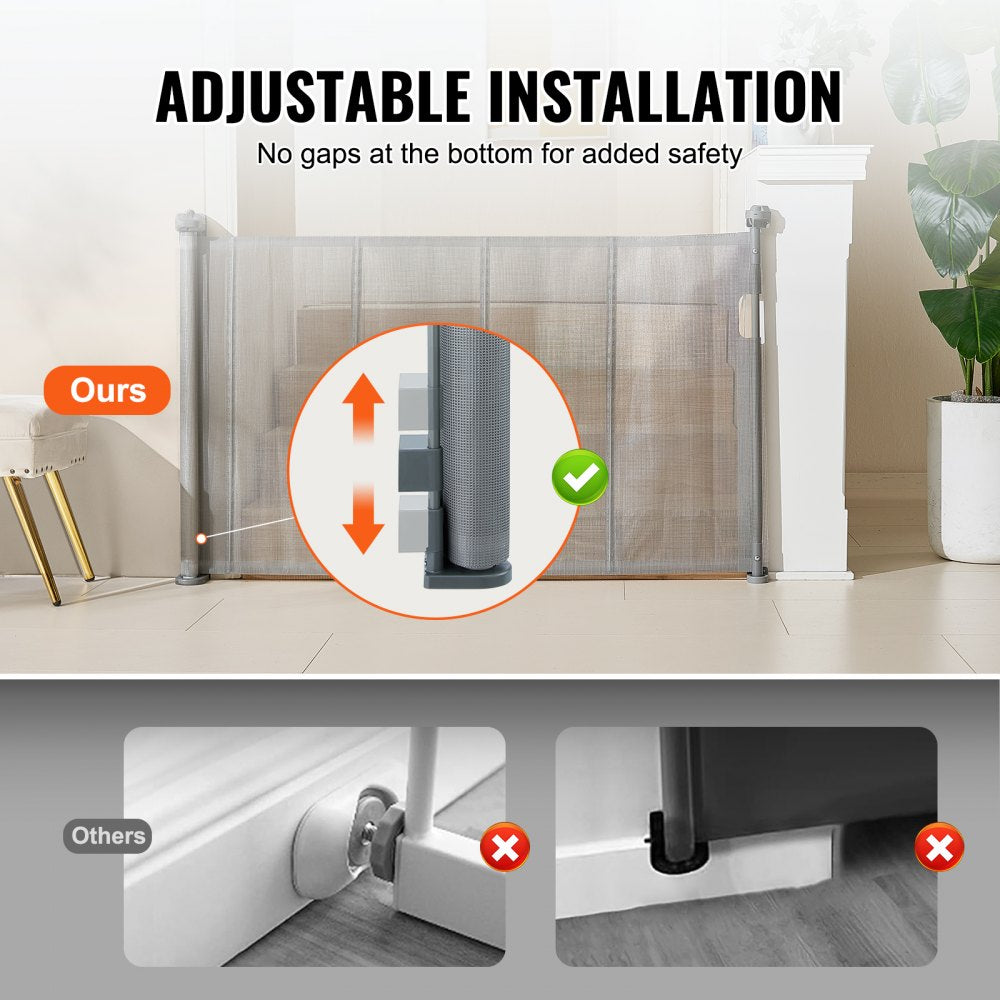 YJ-3355 - Adjustable 60" Retractable Baby Gate for Kids & Pets