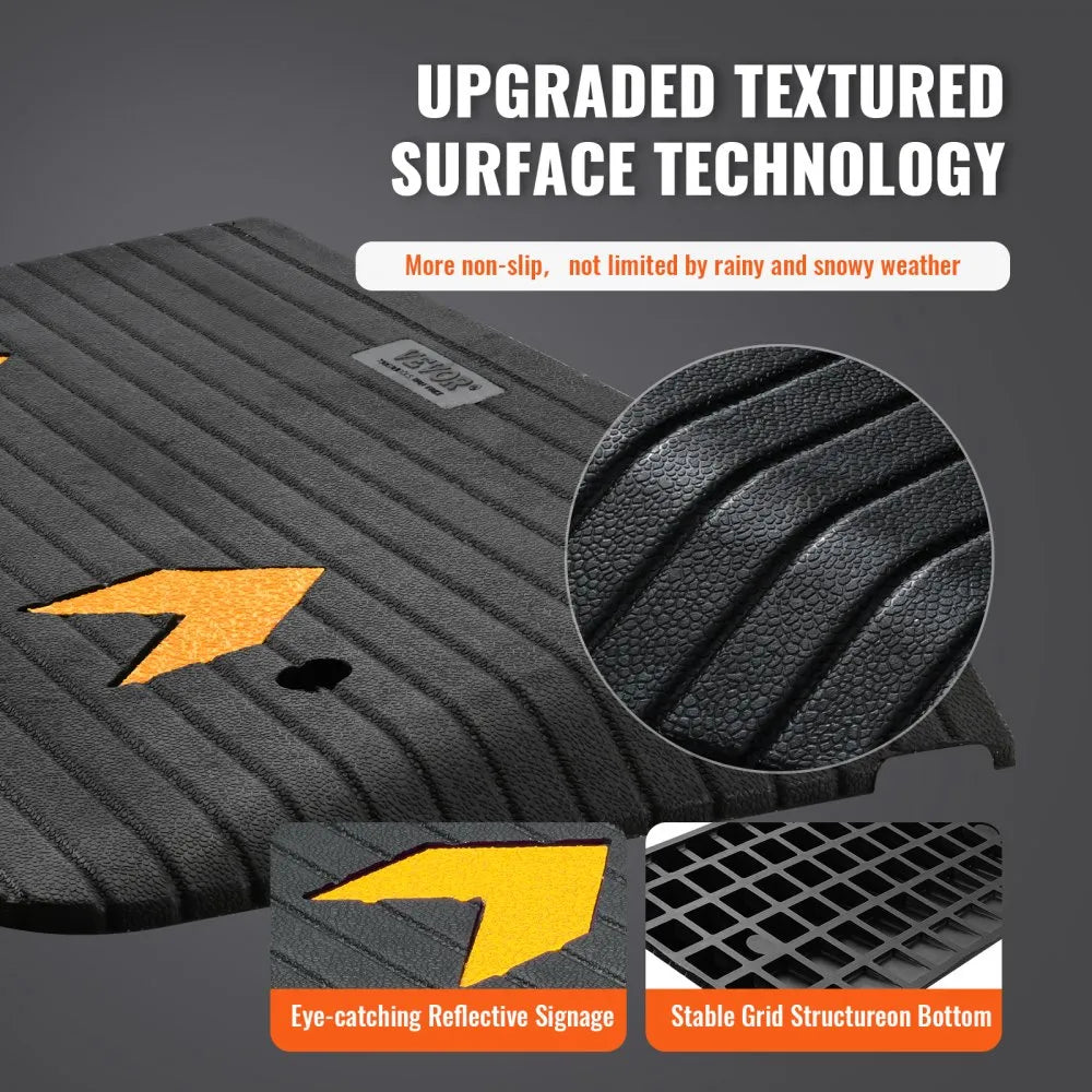 B001 - Durable 3-Inch Rubber Threshold Ramp for Seamless Accessibility